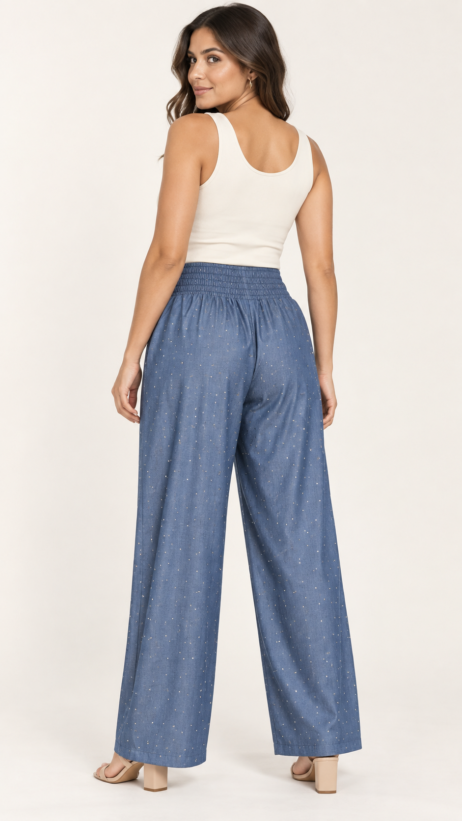 Pantalón Palazzo Cielo con Brillos