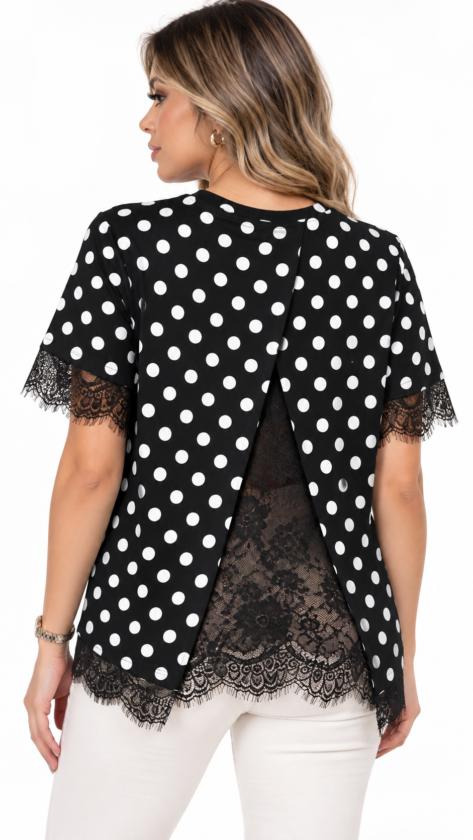 Blusa Colette de Lunares y Encaje