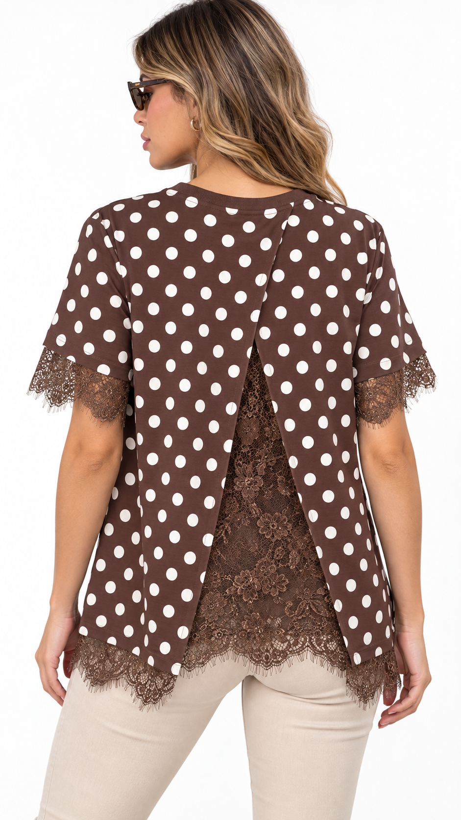 Blusa Colette de Lunares y Encaje