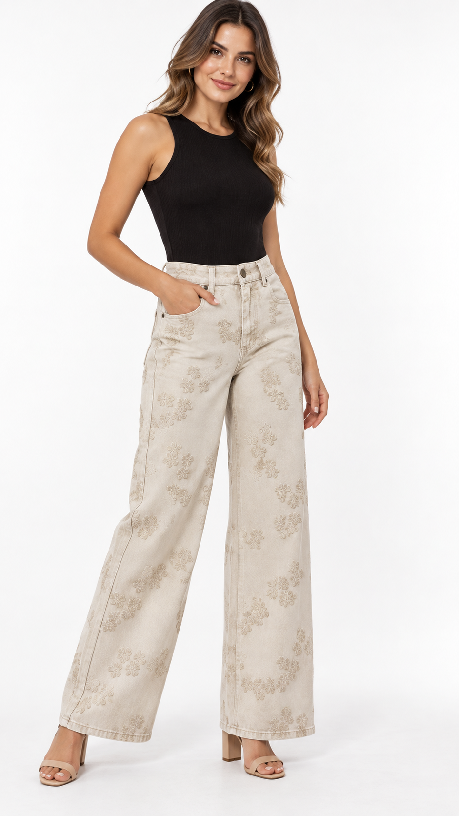 Jean Magnolia Wide Leg Estampado