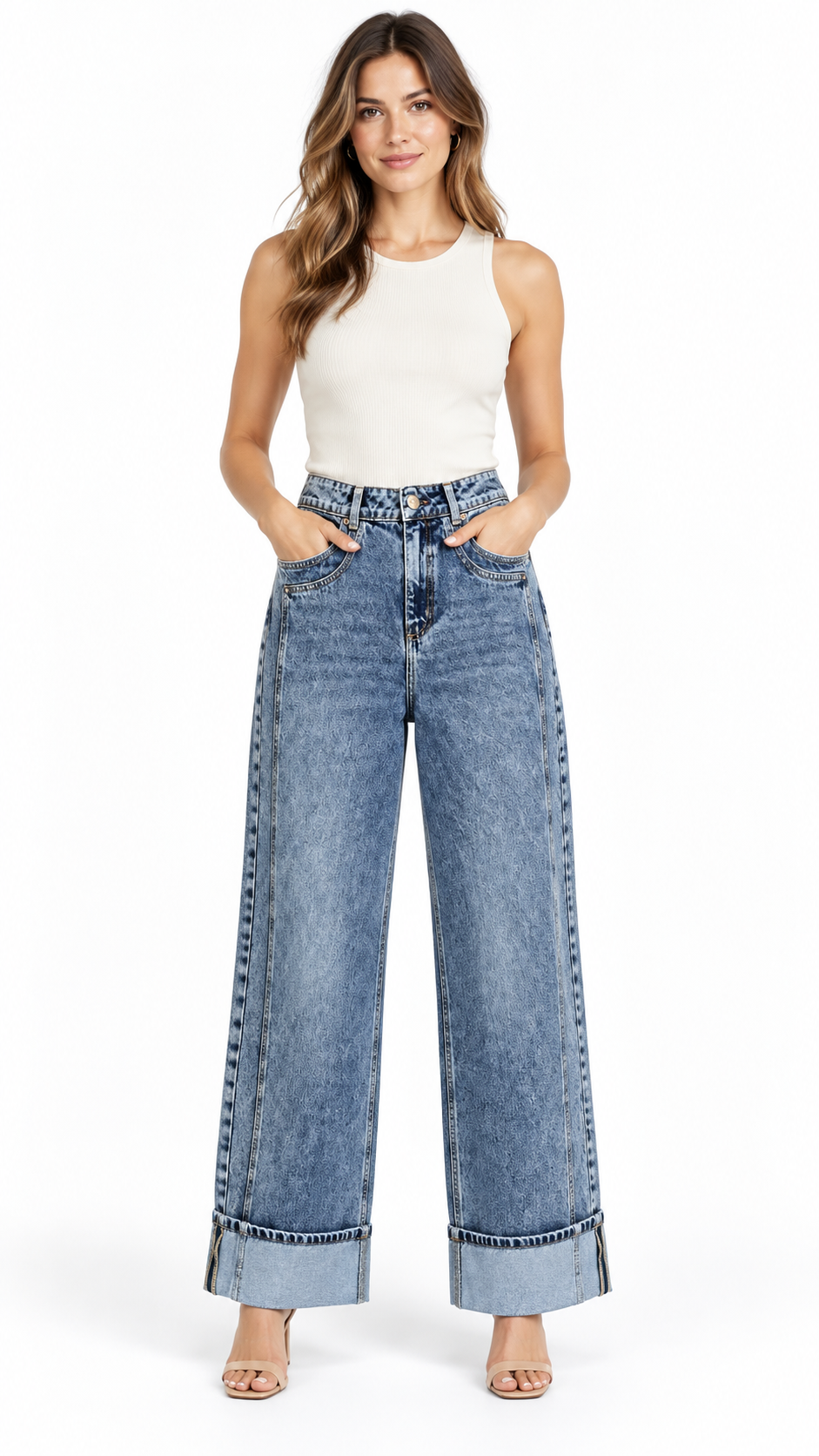 Jean Celeste Wide Leg Bota