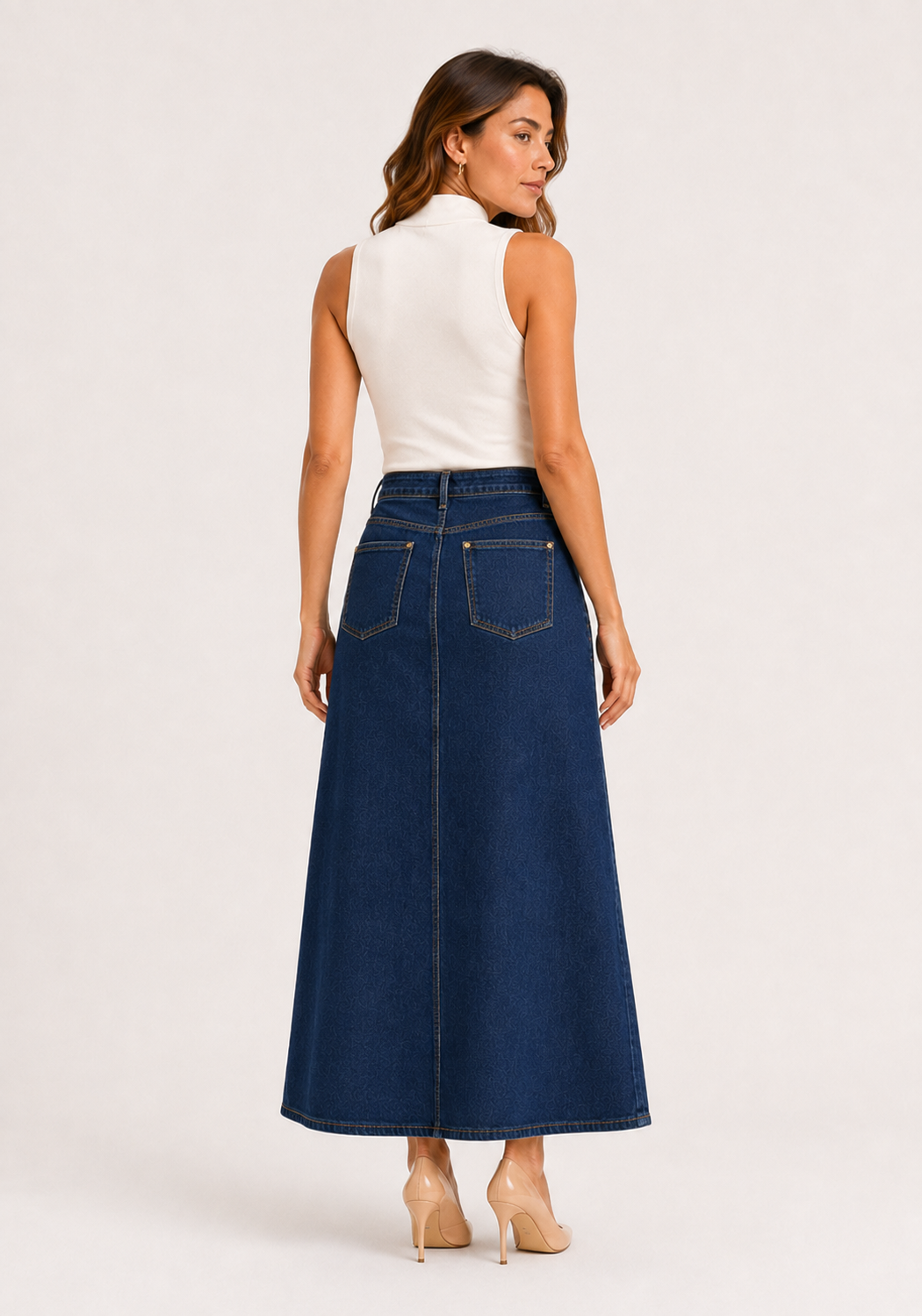 Falda Maxi Denim Crystal