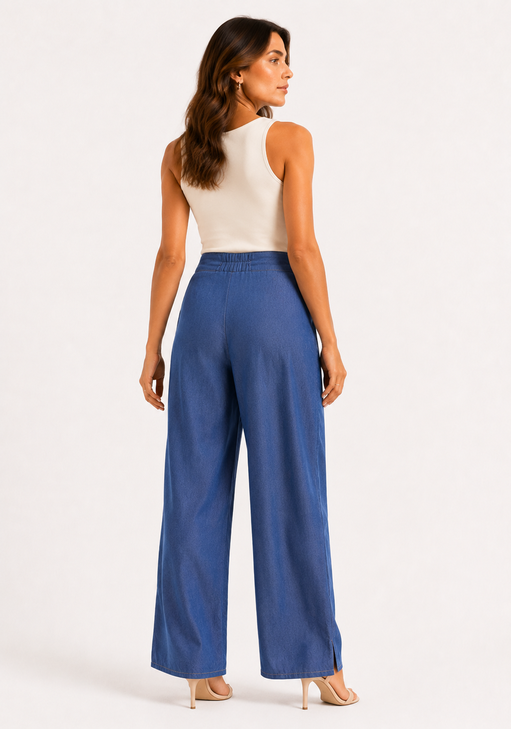 Pantalón Palazzo Chambray