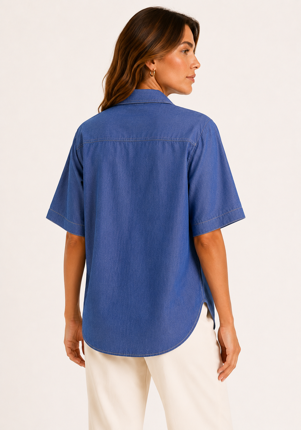 Blusa Chambray Bordada