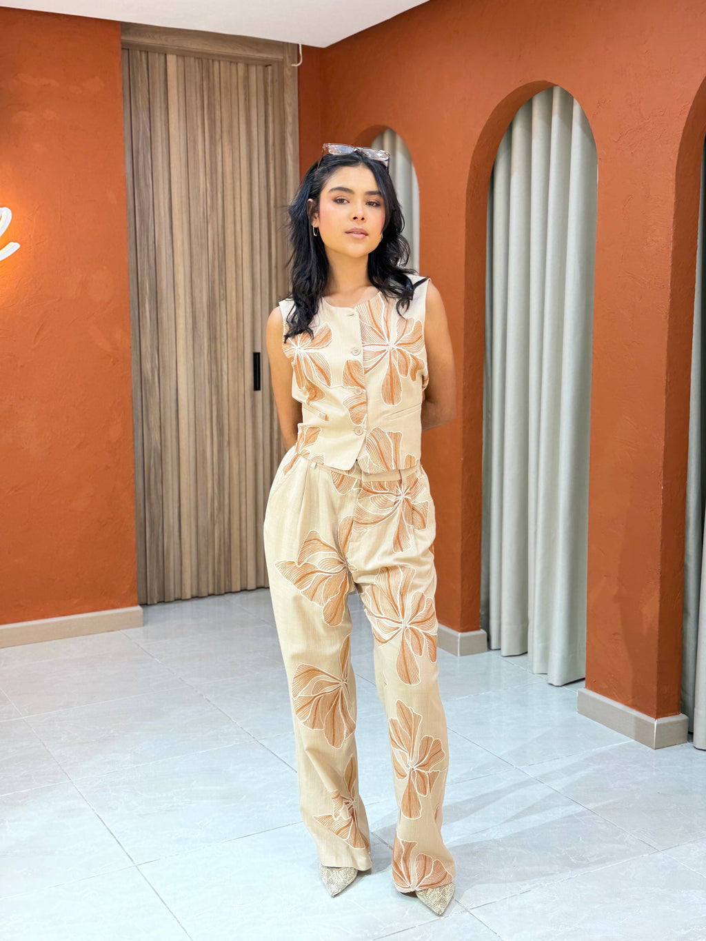 Set Floral Chaleco Siena