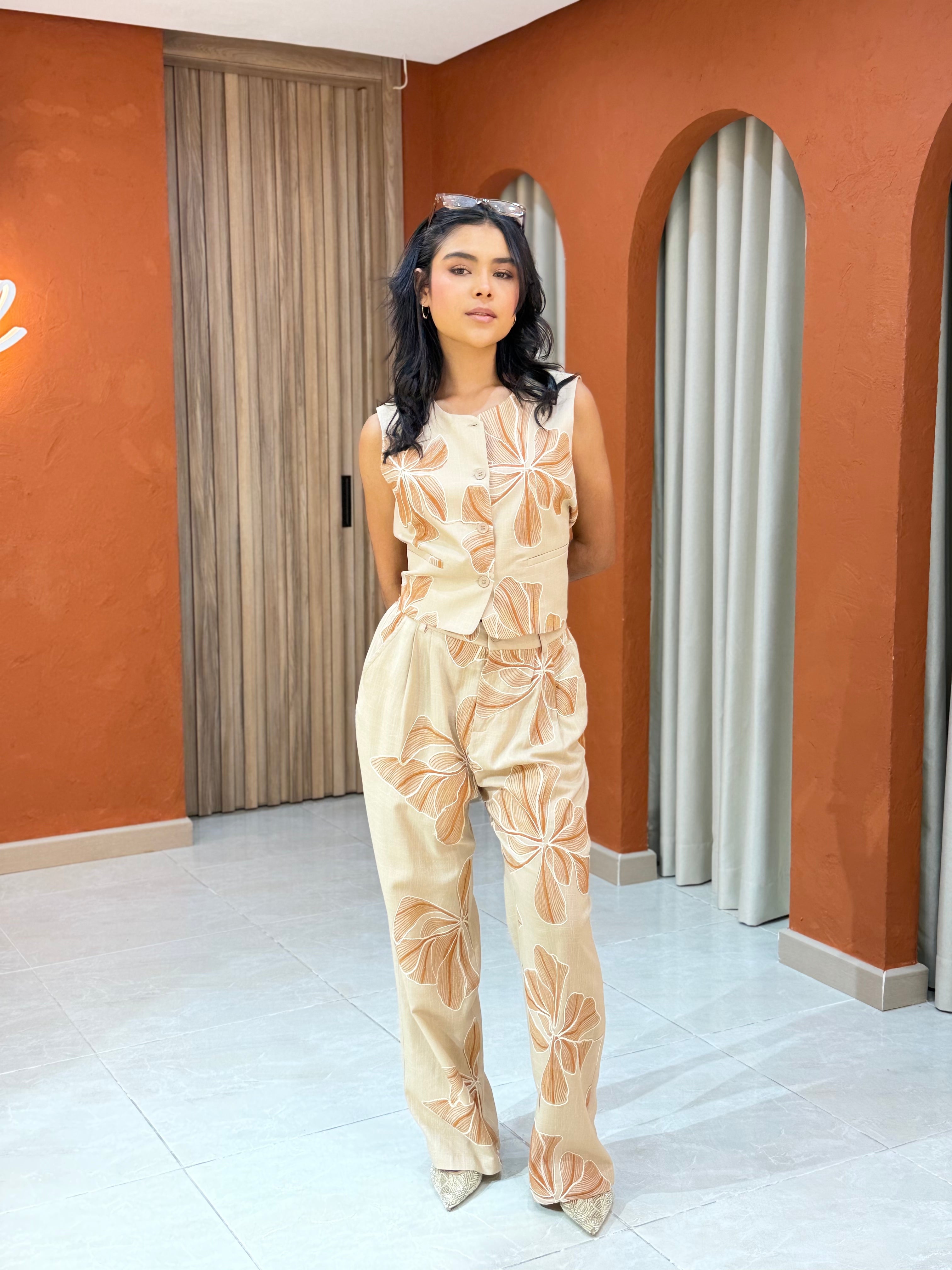 Set Floral Chaleco Siena